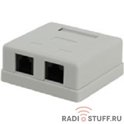 Розетка  внешняя RJ-45+RJ-11, cat.5е, 5bites