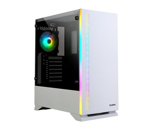 ZALMAN S5, ATX, WHITE, WINDOW, 2xCOMBO (3.5" or 2.5"), 4x2.5", 2xUSB2.0, 1xUSB3.0, FRONT 1x120mm, REAR 1x120mm RGB