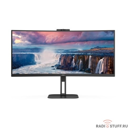 LCD AOC 34" CU34V5CW Black {VA curved 3440x1440 100Hz 1ms 178/178 300cd HDMI2.0 DisplayPort webcam)