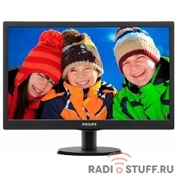 LCD PHILIPS 18.5" 193V5LSB2 (10/62) черный {TN (LED), 1366x768, 5ms, 250cd/m2, 1 000:1, (700:1), 90/65, D-Sub}