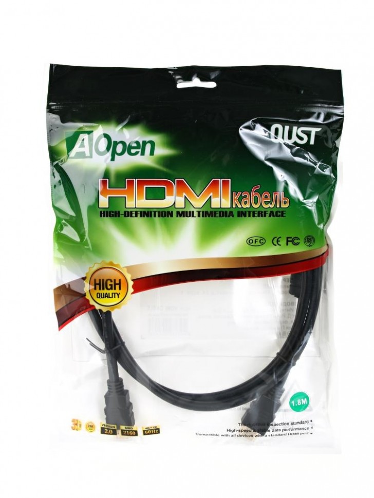 Кабель HDMI-HDMI 1.8M V2.0 ACG711D-1.8M AOPEN