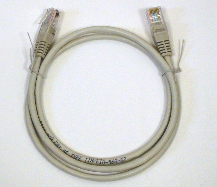 Патч-корд, UTP4 cat.5е, 1м, CCA, серый, TechnoLink