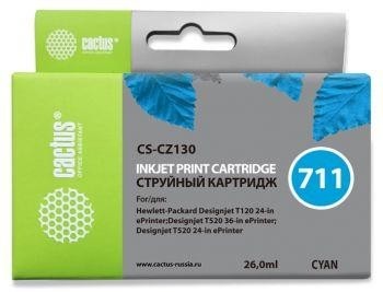 Картридж CYAN NO.711 26ML CS-CZ130 CACTUS
