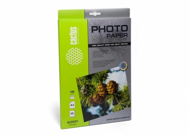 Бумага A3 PHOTO GLOSSY 50SH CS-GA314050 CACTUS