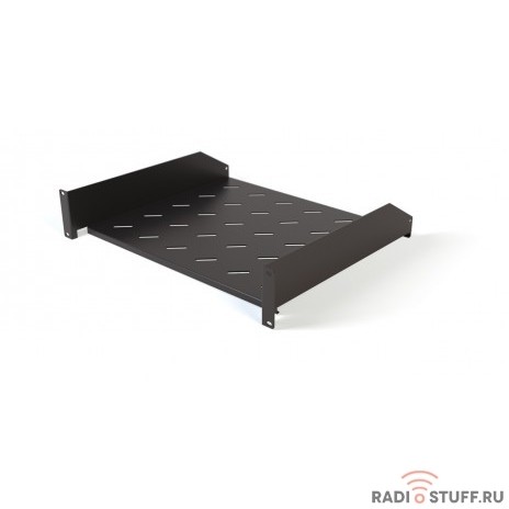 Hyperline TAL3-2U-500-RAL9005 полка угловая с перфорацией 19", 2U, ширина 440 мм, глубина 500 мм, цвет черный (RAL 9005)